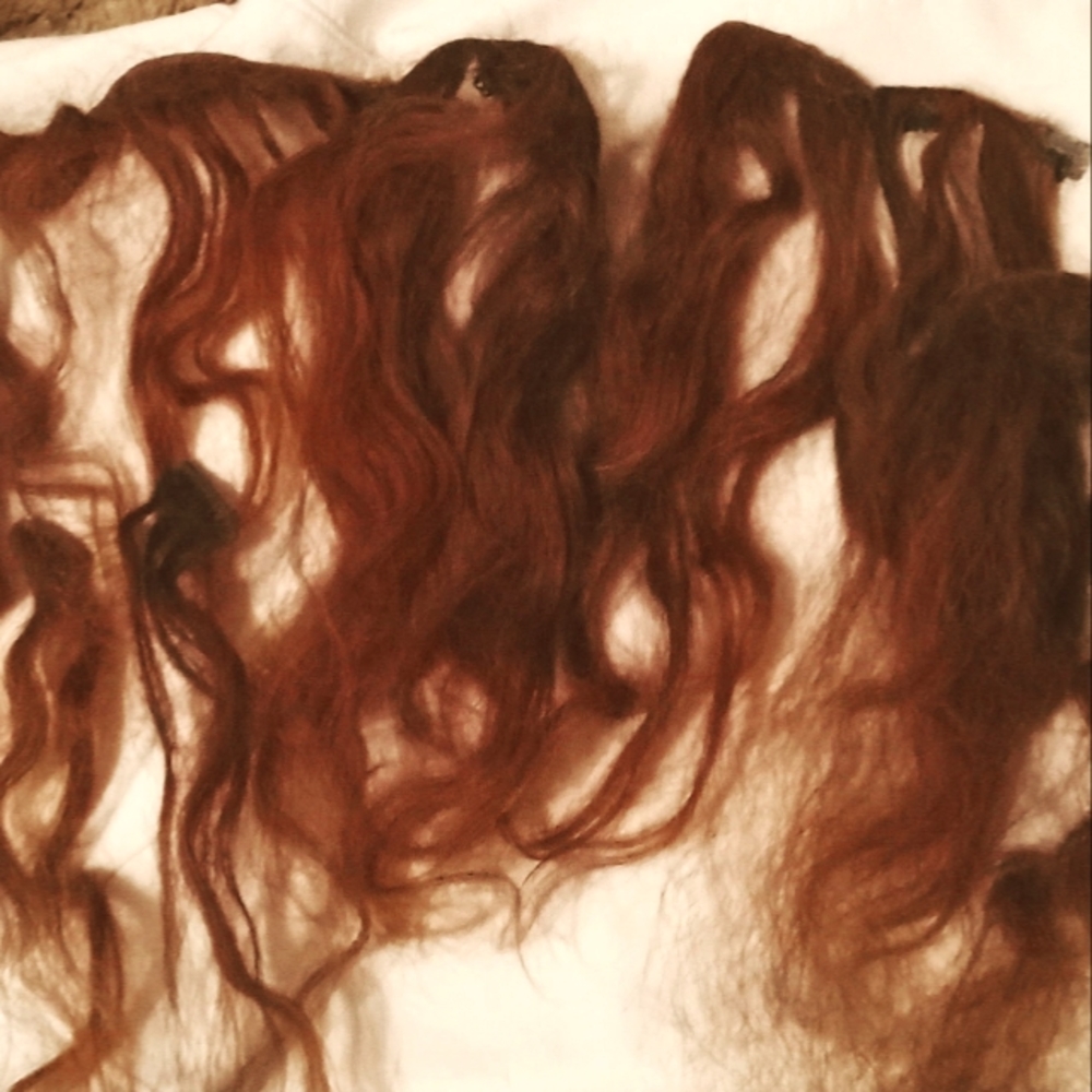 8piece 10-16"Long brown clip in human hair extensions